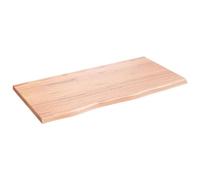 vidaXL Étagère Murale, Dessus de Table avec Bord Vivant, Tablette Suspendue Flottante, Rustique, Marron Clair Bois Chêne Massif Traité