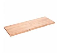 vidaXL Étagère Murale, Dessus de Table avec Bord Vivant, Tablette Suspendue Flottante, Rustique, Marron Clair Bois Chêne Massif Traité
