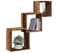 vidaXL Étagère murale en forme de cube en vieux bois (bois d'ingénierie) Marron 855814