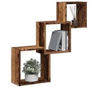 vidaXL Étagère murale en forme de cube vieux bois bois d'ingénierie 855814 Marron G