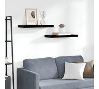 vidaXL Étagères murales flottantes 2 pièces 60×23,5×3,8 cm MDF noir brillant
