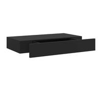 vidaXL Etagère Murale Flottante avec Tiroir Etagère Suspendue Meuble de Rangement Etagère à Livres Salon Maison Intérieur Noir 48x25x8 cm