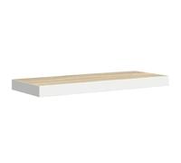 Etagère murale flottante chêne et blanc 60x23,5x3,8 cm MDF