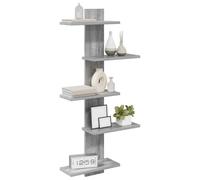 vidaXL Étagère Murale Flottante Sonoma Gris 48,5 x 15 x 101 cm, Salon Moderne, étagères flottantes, étagère Murale, Solution de Rangement Gain de Place, Design Minimaliste