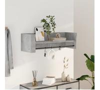vidaXL Étagère murale gris béton 100x35x30,5 cm bois d'ingénierie, étagère murale cube, organisateur cube, étagère 848461