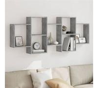 vidaXL Étagère murale 853212 Bois d'ingénierie Gris béton 159x18x65 cm