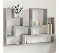vidaXL Étagère murale gris béton 96x12x64 cm bois d'ingénierie, étagère murale cube, organisateur cube, étagère flottante, 840803 Gris G