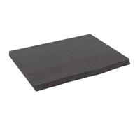 vidaXL Étagère murale bord vivant flottante – Bois chêne massif traité gris foncé, rustique