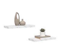vidaXL Étagère Murale Montage Mural 2 pc Marbre Blanc