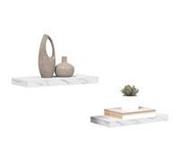 vidaXL Étagère Murale Montage Mural 2 pc Marbre Blanc