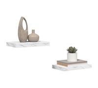 vidaXL Étagère Murale Montage Mural 2 pc Marbre Blanc
