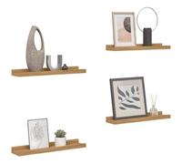 vidaXL Étagère Murale Montage Mural 4 pc Marron 60 x 9 x 3 cm