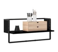 vidaXL Étagère Murale Montage Mural Chêne Noir 65 x 25 x 30 cm, Salon, Étagère Murale, Rangements Rectangulaires, Bois Ingénierie, Style Minimaliste, Organisateur Maison