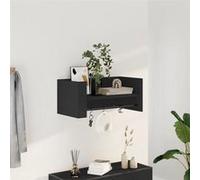 vidaXL Étagère murale noir 70,5x35x30,5 cm bois d'ingénierie, étagère murale cube, organisateur cube, étagère flottante, 848452 Noir G