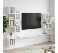vidaXL Étagère Murale pour téléviseur Blanc 160 x 15 x 94 cm, Salon Moderne, Meubles Tendance, étagères murales, Console média, Rangement Suspendu pour l'organisation à la Maison