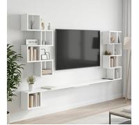 vidaXL Étagère Murale pour téléviseur Blanc 180 x 15 x 94 cm, Salon Moderne, Meubles Tendance, étagères murales, Console média, Rangement Suspendu pour l'organisation à la Maison