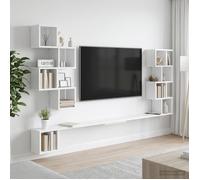 vidaXL Étagère Murale pour téléviseur Blanc 200 x 15 x 94 cm, Salon Moderne, Meubles Tendance, étagères murales, Console média, Rangement Suspendu pour l'organisation à la Maison