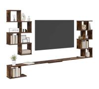 vidaXL Étagère Murale pour téléviseur Chêne fumé 160 x 15 x 94 cm, Salon Moderne, Meubles Tendance, étagères murales, Console média, Rangement Suspendu pour l'organisation à la Maison