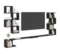vidaXL Étagère Murale pour téléviseur Chêne Noir 160 x 15 x 94 cm, Salon Moderne, Meubles Tendance, étagères murales, Console média, Rangement Suspendu pour l'organisation à la Maison