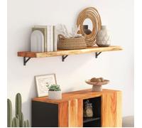 vidaXL Étagère murale 370230 – Tablette flottante rectangulaire, massif acacia, bordure, Marron