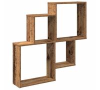 vidaXL Étagère Murale Vieux Bois 80x15x78,5 cm Bois d'ingénierie, étagère Flottante, étagère Suspendue, étagère Murale d'angle