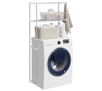vidaXL Étagère pour machine à laver Aluminium blanc 70×27×136 cm réglable 50–70 cm autoportante