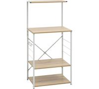 vidaXL Étagère pour micro-ondes Blanc imitation chêne 60x39,6x123 cm Matériau dérivé du bois