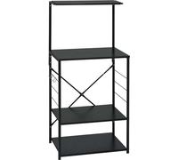vidaXL Étagère pour micro-ondes Noir 60x39,6x123 cm Bois composite