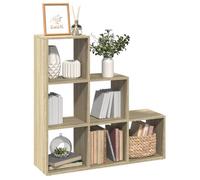 vidaXL Étagère séparatrice de pièce 3 Niveaux chêne Sonoma 99x29x99 cm, étagère, étagère à Livres, étagère de Rangement, bibliothèque