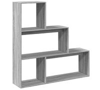 vidaXL Étagère séparatrice de pièce 3niveaux Sonoma Gris 123x29x123 cm