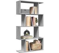 vidaXL Étagère séparatrice de pièce 4 Niveaux Sonoma Gris 70x24x129 cm, étagère, étagère à Livres, étagère de Rangement, bibliothèque