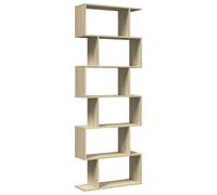 vidaXL Étagère séparatrice de pièce 6 Niveaux chêne Sonoma 70x24x193cm, étagère, étagère à Livres, étagère de Rangement, bibliothèque