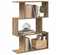 vidaXL Étagère séparatrice de pièce 3 niveaux chêne artisanal – bibliothèque & support à livres