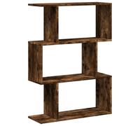 vidaXL Étagère séparatrice de pièce 3 niveaux – chêne fumé – 70x24x97 cm