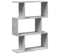 vidaXL Étagère séparatrice de pièce à 3 Niveaux Gris béton 70x24x97 cm, bibliothèque, Support à Livres, étagère d'exposition, étagère à Livres