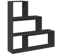 vidaXL Étagère séparatrice de pièce 3 niveaux 123x29x123 cm Noir