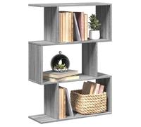 vidaXL Étagère séparatrice de pièce à 3 niveaux Bibliothèque Sonoma Gris 70x24x97 cm