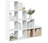 vidaXL Étagère séparatrice de pièce à 4 Niveaux Blanc 131,5x29x131,5cm, étagère, étagère à Livres, étagère de Rangement, bibliothèque