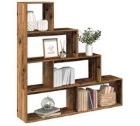 Vidaxl Étagère Séparatrice De Pièce À 4 Niveaux Vieux Bois Marron