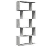 vidaXL Étagère séparatrice de pièce à 5 Niveaux Gris béton 70x24x161cm, étagère, étagère à Livres, étagère de Rangement, bibliothèque