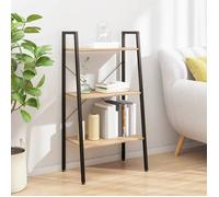 vidaXL Étagère sur pied 3 niveaux Marron clair et noir 56x35x108 cm 336361