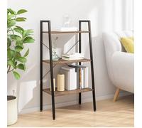 vidaXL Étagère sur pied 3 niveaux Marron foncé et noir 56x35x108 cm 336362