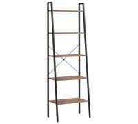 vidaXL Étagère sur pied 5 niveaux Marron foncé et noir 56x35x174 cm