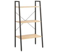 vidaXL Étagère sur Pied à 3 Niveaux, Bibliothèque avec Rangement, Meuble de Bureau Salle de Bain Chambre à Coucher, Moderne, Marron Clair et Noir