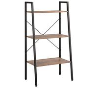 vidaXL Étagère sur Pied à 3 Niveaux, Bibliothèque avec Rangement, Meuble de Bureau Salle de Bain Chambre à Coucher, Moderne, Marron Foncé et Noir