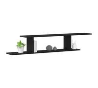vidaXL Étagère TV Murale Chêne Noir 125 x 18 x 23 cm Bois d'ingénierie, Salon Moderne, Étagère Murale Rectangulaire, Unité Pratique et Décorative, Gain de Place pour la Maison
