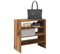 vidaXL Étagères à chaussures 2 pcs empilable vieux bois 60x30x30,5 cm Multicolore