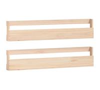 vidaXL Étagères à Chaussures murales 2 pcs 110x9x23 cm Pin Massif, étagère à Chaussures, Porte-Chaussures, Meuble à Chaussures