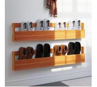 vidaXL Étagères à chaussures murales 2 pcs cire marron 110x8,5x23,5 cm