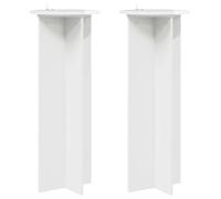 vidaXL Support pour plantes, 2 pièces, blanc brillant, Ø 40 x 100 cm, aggloméré